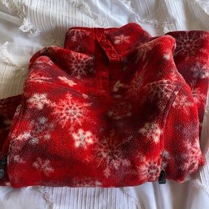 Vintage L.L. Bean Snowflake Snap Fleece
